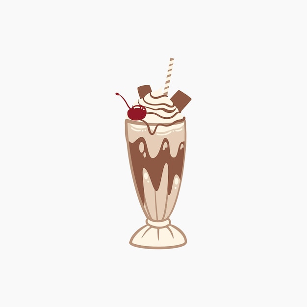 Vector chocolade milkshake illustratie