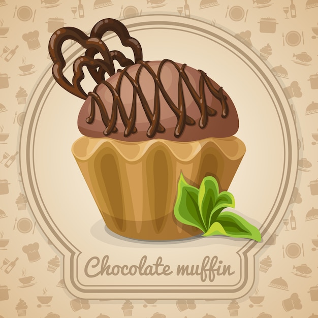 Chocolade muffin illustratie