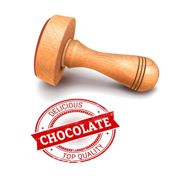 Vector chocolade ronde stempel