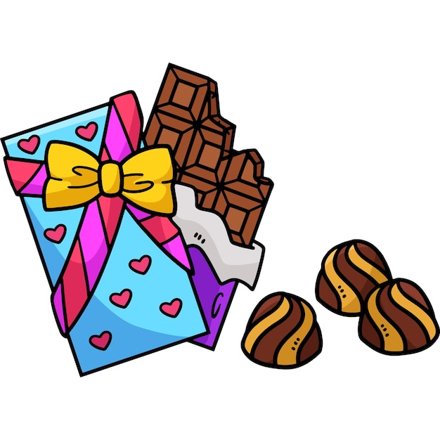 Vector chocolade snoep wrap cartoon gekleurde clipart