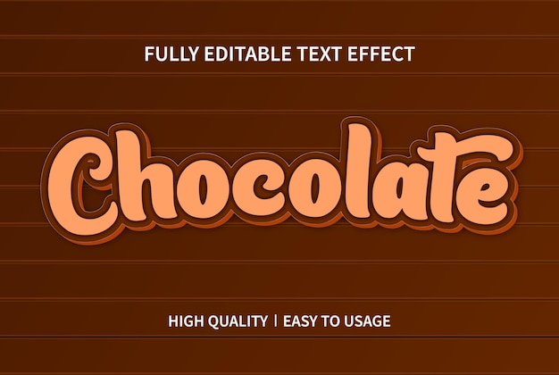 Chocolade teksteffect bewerkbaar Premium Vector