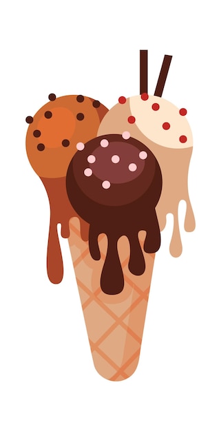 Chocolade wafel ijs Vector illustratie