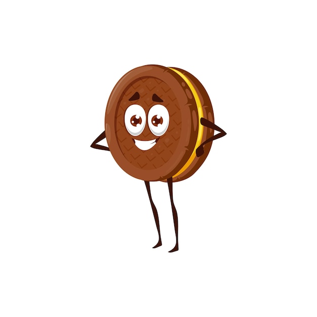 Chocoladekoekje stripfiguur, vectorkoekje