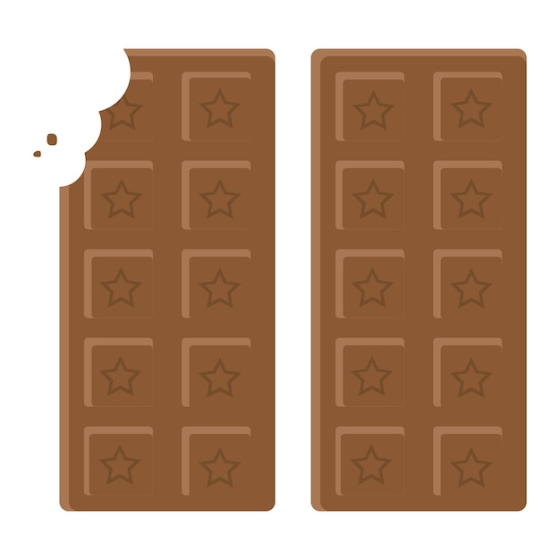 Chocoladereep geïsoleerd op een witte achtergrond in vector. chocoladereep icoon.