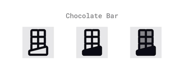 Chocoladereep iconen set