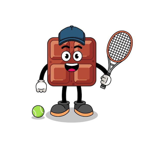 Chocoladereep illustratie als tennisser