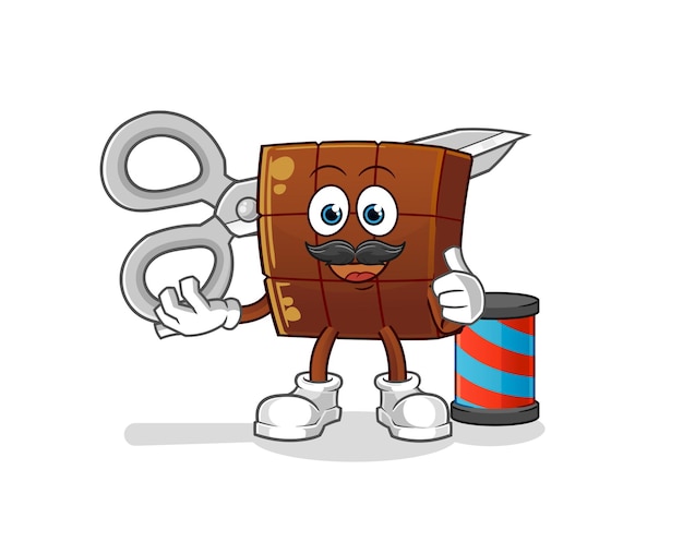 Chocoladereep kapper cartoon. cartoon mascotte vector