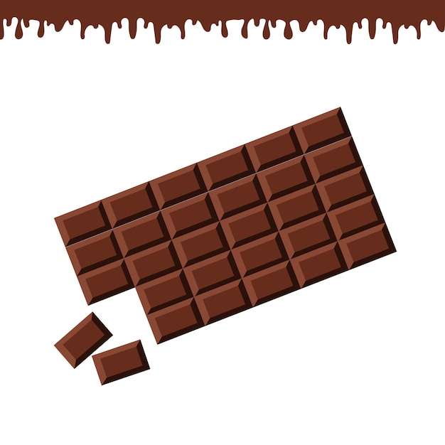 Chocoladereep Vectorillustratie geïsoleerd op een witte achtergrond