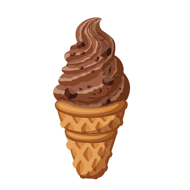 Chocoladeschilferijs sorbet vectorillustratie