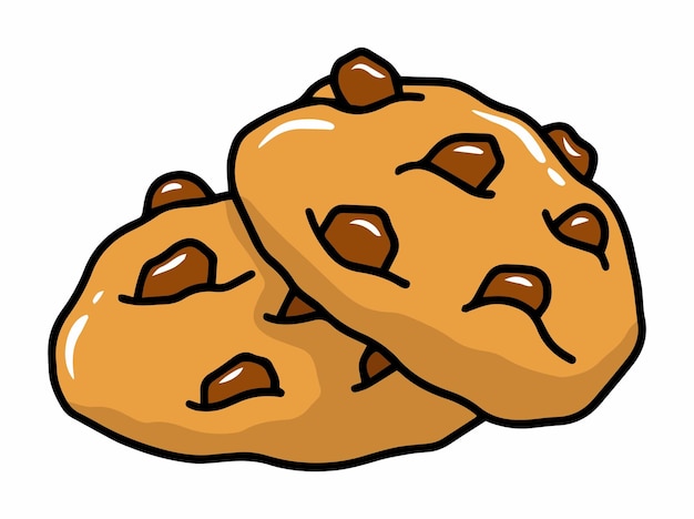 Chocoladeschilferkoekjes Clip Art Illustratie