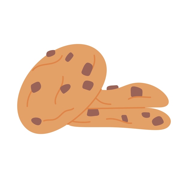 Chocoladeschilferkoekjes eenvoudige vectorillustratie