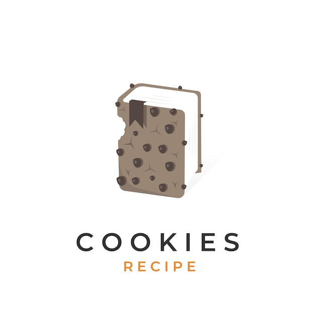 Chocoladeschilferkoekjes Receptenboek Vectorillustratie Logo