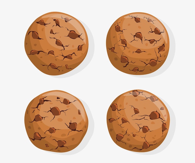 Vector chocoladeschilferkoekjes set