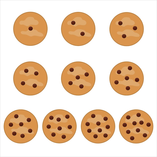 Chocoladeschilfers tellen koekjes clipart nummers 1 tot 10 leren tellen subitizing kleuterschool