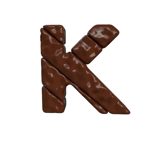Chocoladesymbool gemaakt van diagonale staven letter k