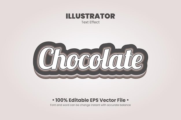 Chocolate 3d editable text effect style