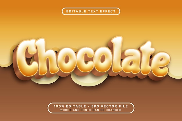 chocolate 3d text effect and editable text effect