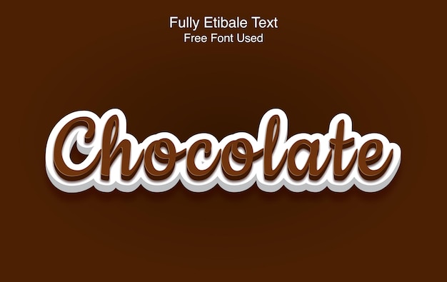 Chocolate 3d text effect editable