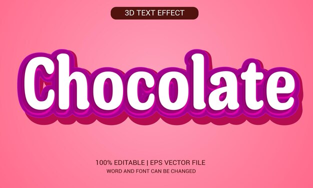 Effetto testo 3d al cioccolato