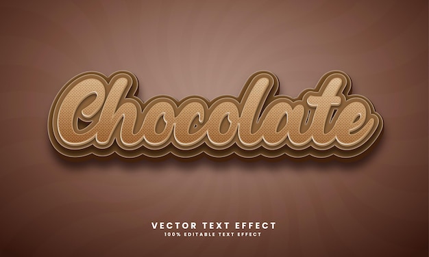 Vector chocolate 3d vector editable text effect with background