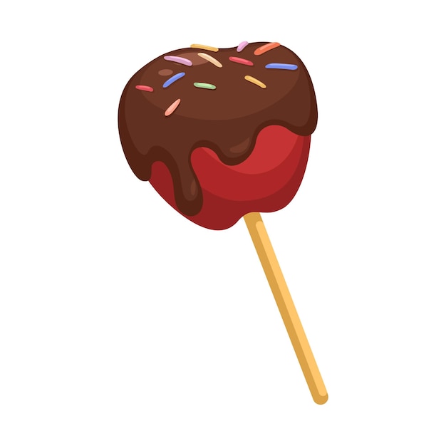 Vector chocolate apple candy cartoon illustration vector