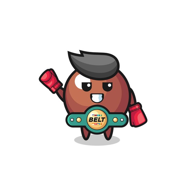 Chocolate ball boxer mascot character