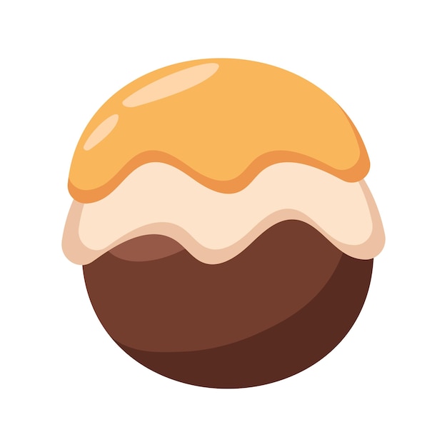 Chocolate ball caramel & vanilla cream illustration