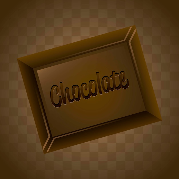 Barra di cioccolato sopra illustrazione vettoriale sfondo marrone