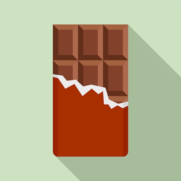 Vettore icona della barra di cioccolato illustrazione piatta dell'icona vettoriale della barra di cioccolato per il web design