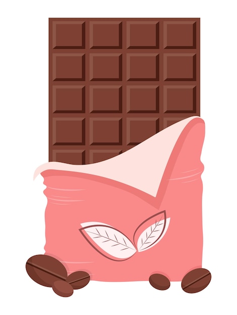 Vettore barretta di cioccolato su sfondo isolato cioccolato giornata mondiale del cioccolato vettore