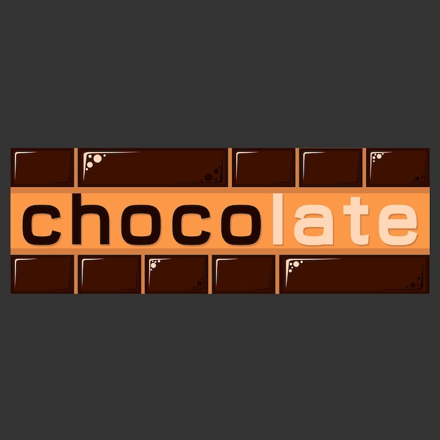 Chocolate bar logo vector flat illustration