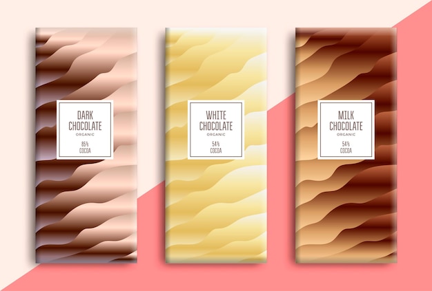 Vector chocolate bar packaging design.