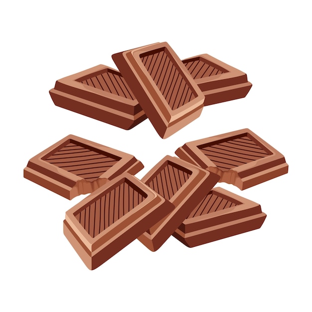 Вектор Шоколадный бар сладкая еда choco cacao векторные иллюстрации