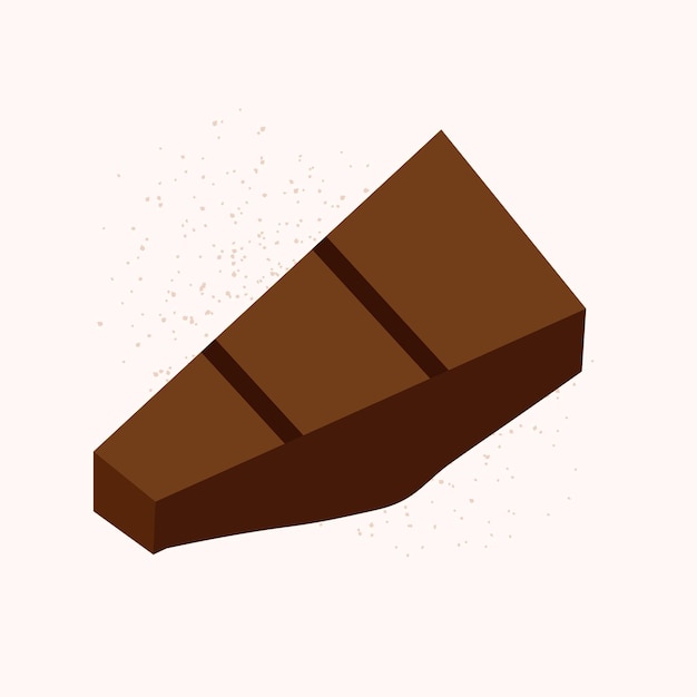 Chocolate bar vector doodle sticker. Isolated dark chocolate icon on white background