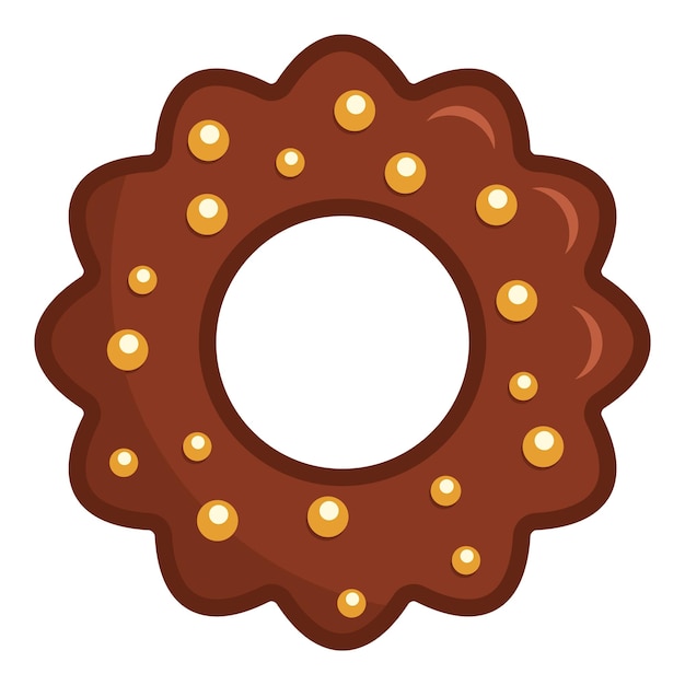 Chocolate biscuit icon Flat illustration of chocolate biscuit vector icon for web