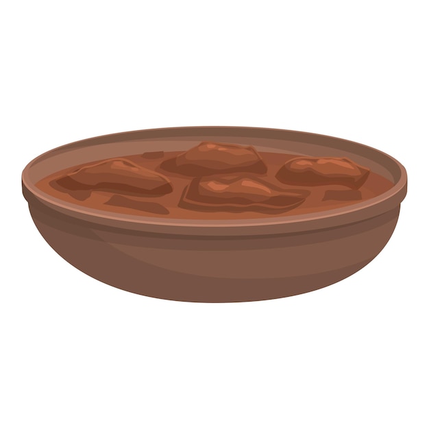 Vector chocolate bowl icon cartoon vector austrian food restaurant soup