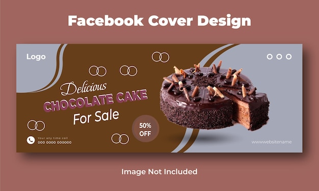 Chocolate cake facebook cover design template