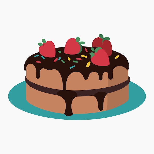 Vector chocolate cake illustration delicious bakery