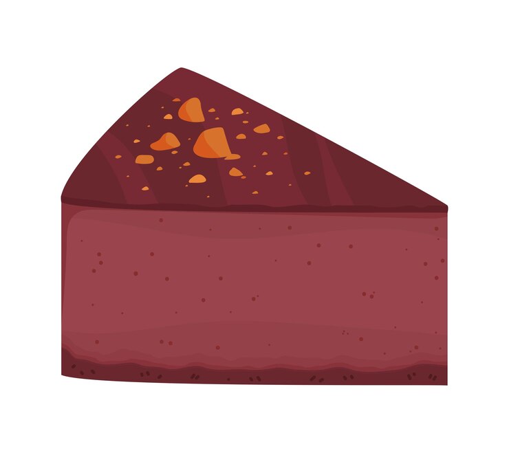 वेक्टर chocolate cake slice icon isolated