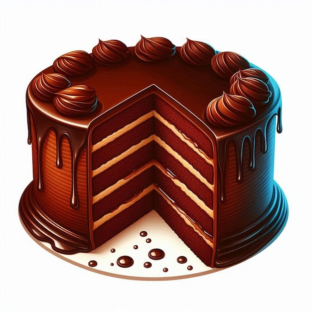 Vector chocolate cake vector illustration