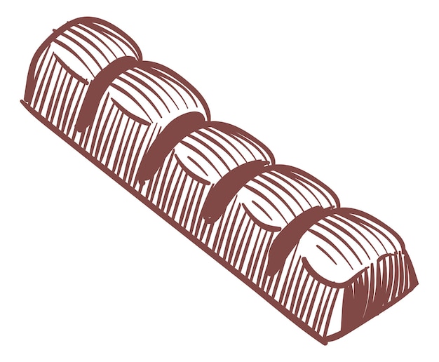 Chocolate candy bar sketch Sweet cocoa snack