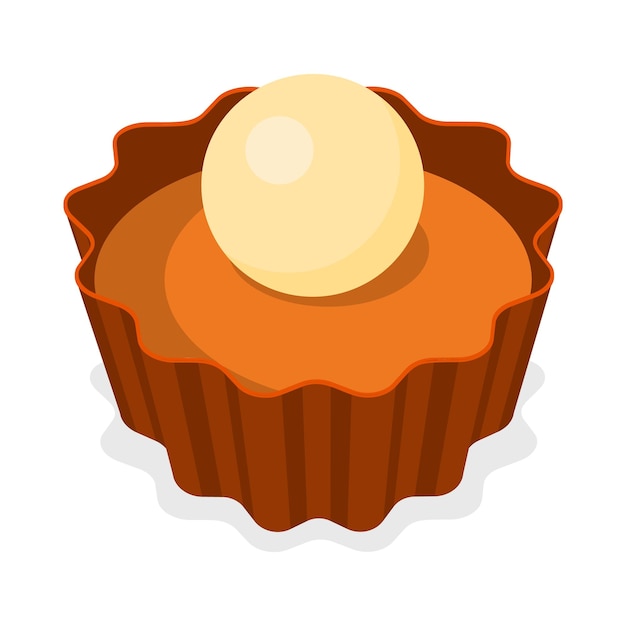 Иконка шоколадной конфеты Изометрическая иконка вектора шоколадной конфеты для веб-дизайна выделена на белом фоне