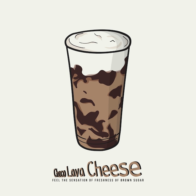 Vector chocolate and cheese drink in big cup design for beverage or drink advertisement design