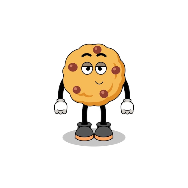 Vector chocolate chip cookie cartoon couple with shy pose character design