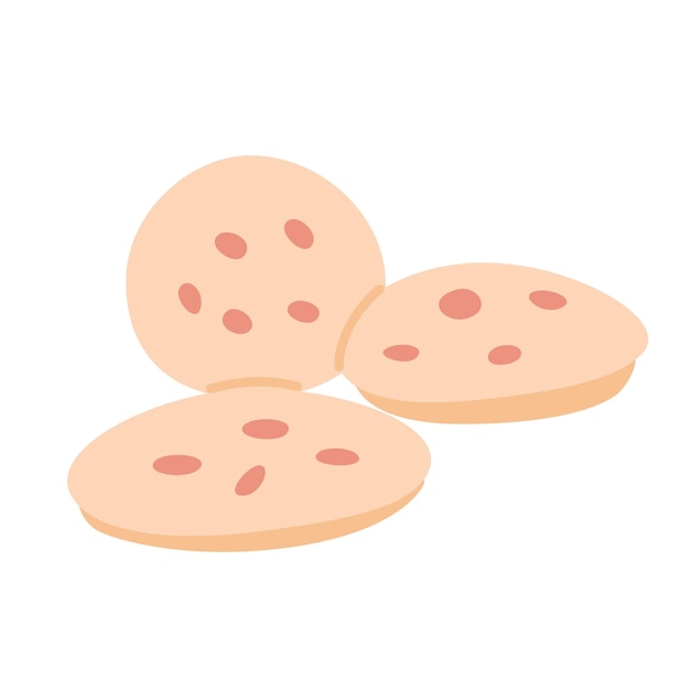 Chocolate chip cookies Vector hand drawn illustration