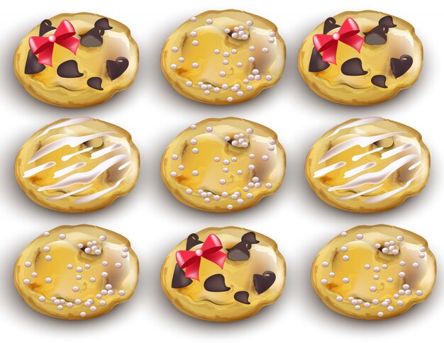 Chocolate chips cookies set