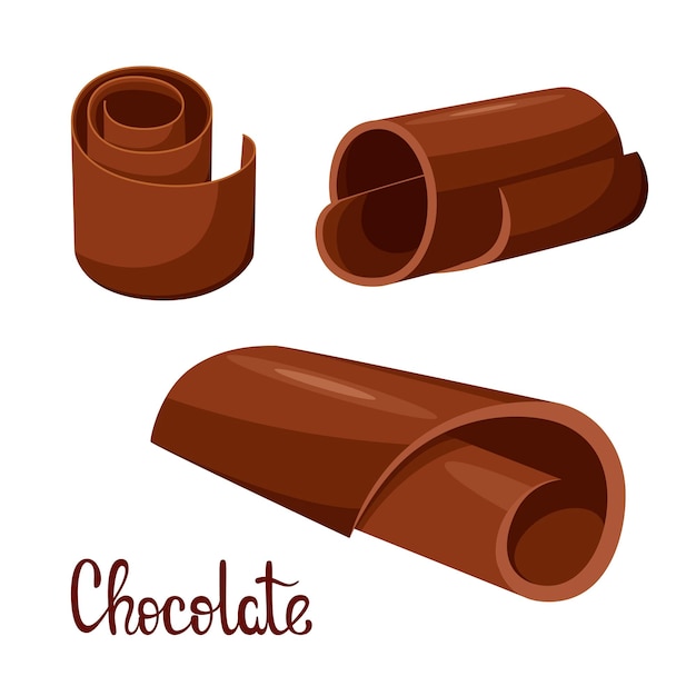 Chocolate chips on a white background Cartoon design