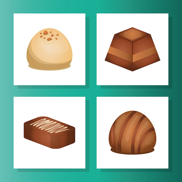 Vector chocolate  concept with icon design