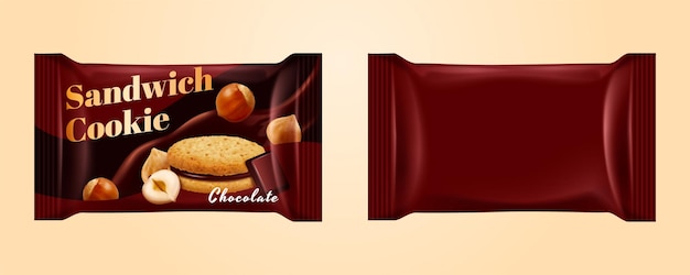 Vector chocolate cookie package