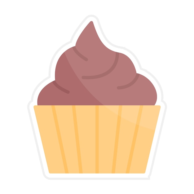 チョコレートカップケーキのアイコンのベクトル画像はスイーツやキャンディーに使用できます